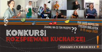 Konkurs rozśpiewani kucharze. W tle zdjęcia gości konkursu