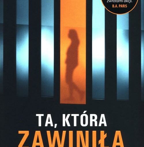 Okładka książki, postać kobiety z długimi włosami za oknem, od góry napis: Popełniłam błąd, ale mówią, że to morderstwo, u dołu dalszy ciąg napisu: Ta, która zawiniła, Jane Corry